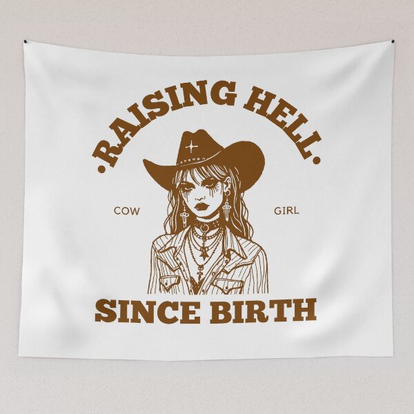 Item preview, Raising Hell Since Birth/ Goth Cowgirl designed and sold by PitchBlackIcon.