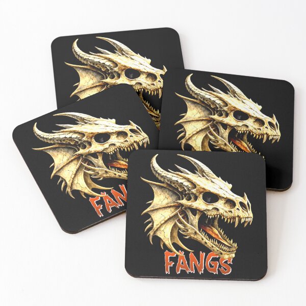 Item preview, Dragon Skull Art: Realistic Fangs Design with Horns and Teeth designed and sold by VikArtStudio.
