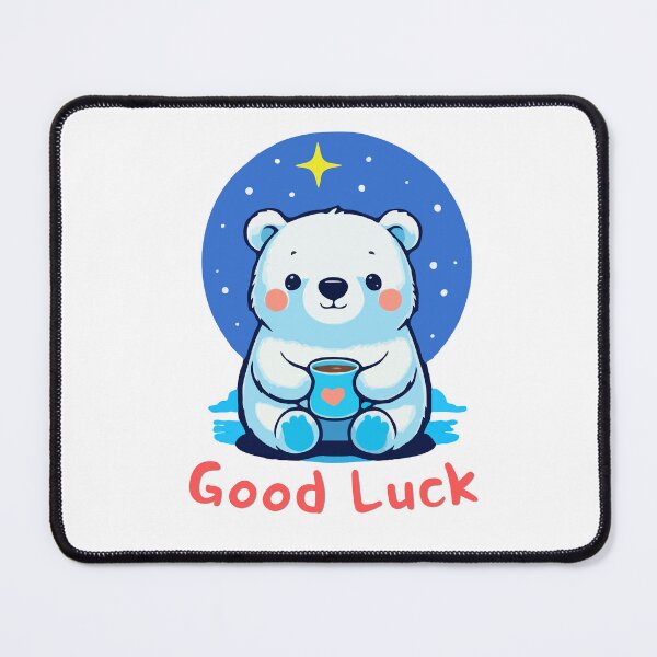 Item preview, Good luck bear take a cup of coffee on the star shining background designed and sold by Molido.