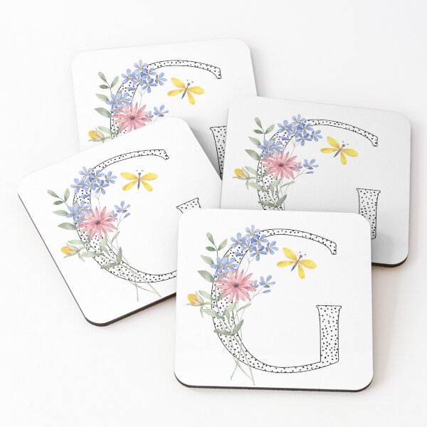 Item preview, Aquarelle floral Dottad letter G as Georgia  designed and sold by EmeraldeaDesign.