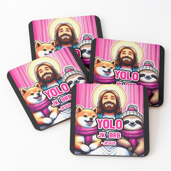 Item preview, YOLO JK BRB Jesus Shiba Inu Sloth designed and sold by plushism.