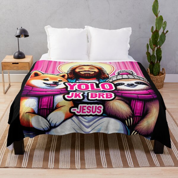 Item preview, YOLO JK BRB Jesus Shiba Inu Sloth designed and sold by plushism.
