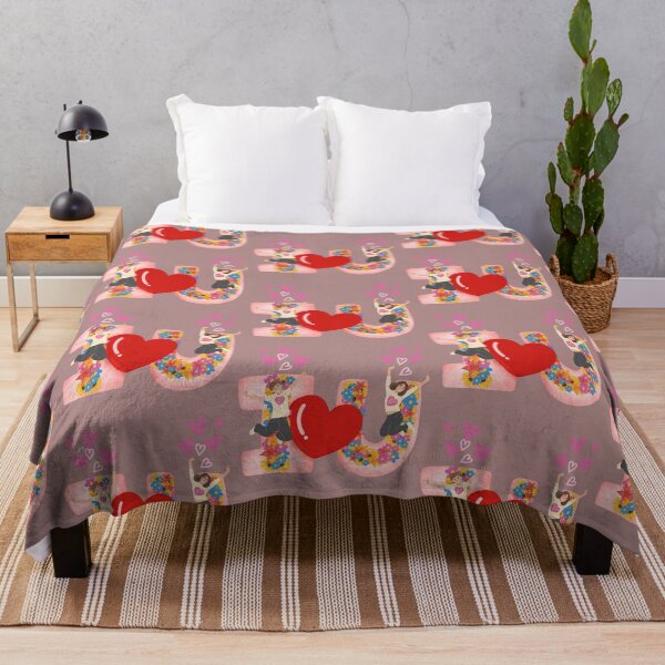 Item preview, Illustration of the text “I ♥ U” decorated with colorful floral patterns. designed and sold by Wantanadesign.