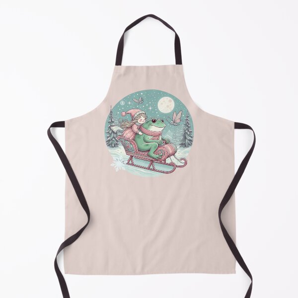Item preview, Sleigh ride with a cute green frog, happy and fairy winter holidays! designed and sold by coloursforkids.