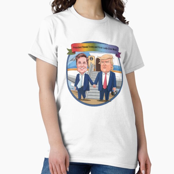 Vista previa del artículo con la obra «Donald Trump y la primera dama Elon Musk», diseñado y vendido por DyfunctionalTee.