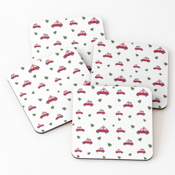 Item preview, Red Car and Christmas Tree Pattern designed and sold by happytanya.