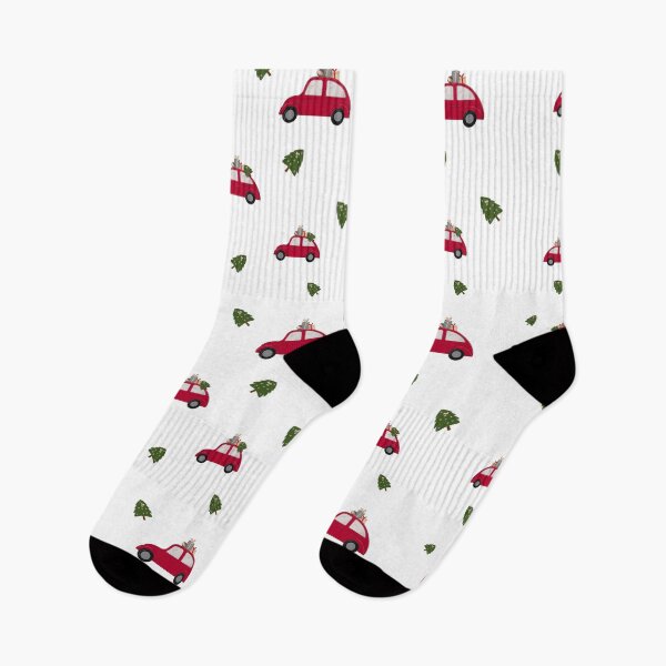 Item preview, Red Car and Christmas Tree Pattern designed and sold by happytanya.