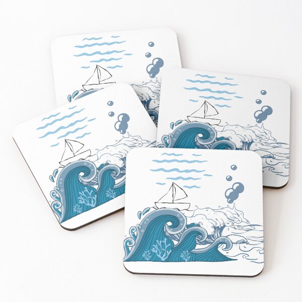Item preview, Boat in the waves of sea  designed and sold by JazzyDot.