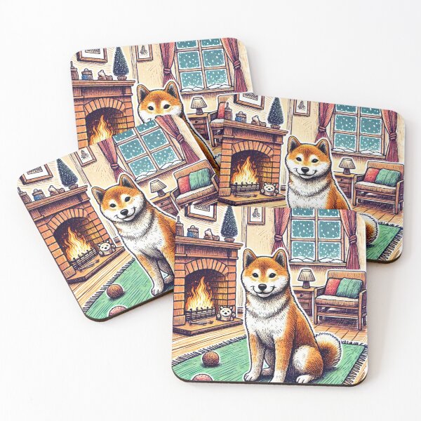 Item preview, Shiba inu dog at home designed and sold by Purpleflex.