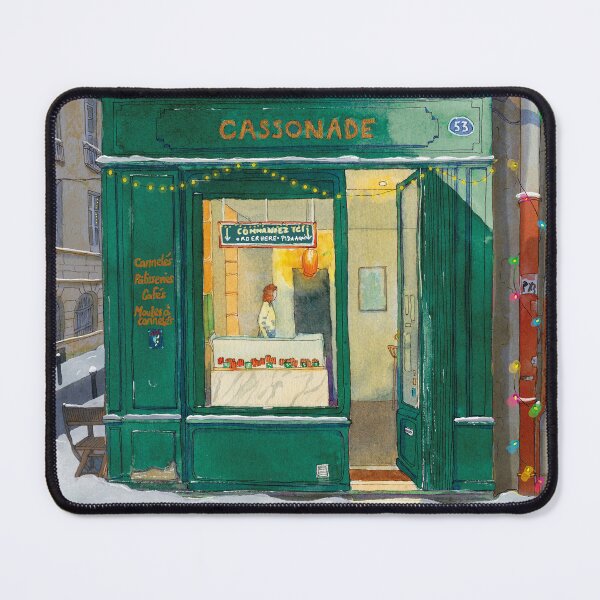 Item preview, Christmas snowy shopfront  designed and sold by CamilleCastanet.