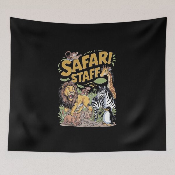 Item preview, Safari Staff Animal Cartoon Design designed and sold by love3617.