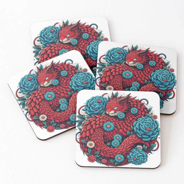 Item preview, Dragon cat with floral elegance art designed and sold by BigBlueArt.
