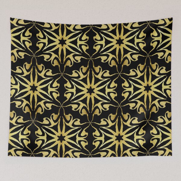 Item preview, Hand drawn gold effect repeating pattern. designed and sold by Shoot-The-Moon.