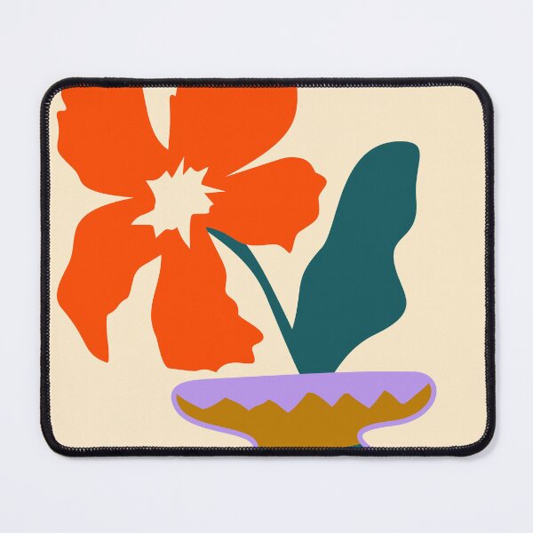 Aperçu de l'œuvre Fleurs audacieuses dans un vase à motifs, vase à fleurs minimaliste moderne, fleurs d'oranger luxuriantes abstraites, impression d'art de vase géométrique créée et vendue par Kintsugi99.