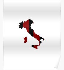 Red and Black Italy Poster