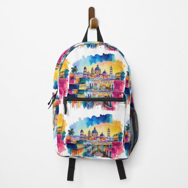 Item preview, Colourful Mexican Cityscape - Watercolour Artwork designed and sold by RaiyaTees.