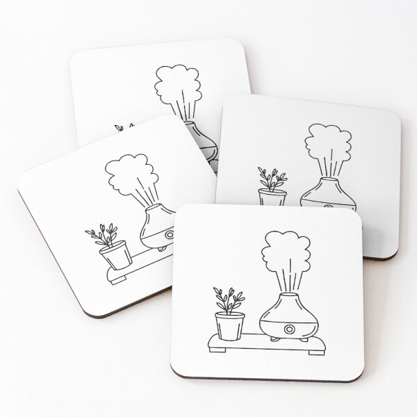 Item preview, Diffuser releasing a steady mist on a bedside table designed and sold by rasagamastore.