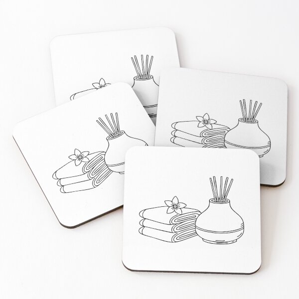 Item preview, Diffuser releasing flower scent beside spa towels designed and sold by rasagamastore.