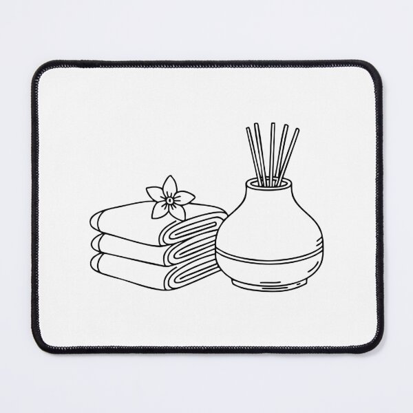 Item preview, Diffuser releasing flower scent beside spa towels designed and sold by rasagamastore.