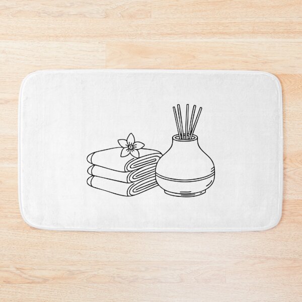Item preview, Diffuser releasing flower scent beside spa towels designed and sold by rasagamastore.