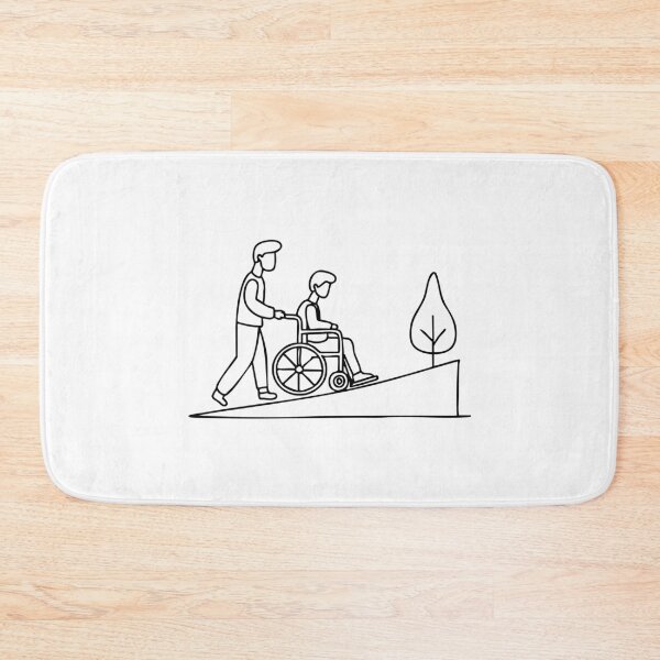 Item preview, Man pushes injured man in a wheelchair on a ramp designed and sold by rasagamastore.