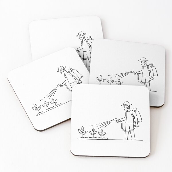 Item preview, Farmer spraying disinfectant on plants in the field designed and sold by rasagamastore.