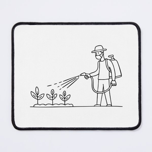 Item preview, Farmer spraying disinfectant on plants in the field designed and sold by rasagamastore.