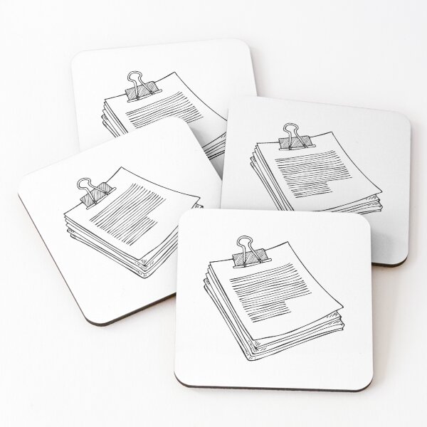 Item preview, Paper clip and stacked documents on an office table designed and sold by rasagamastore.