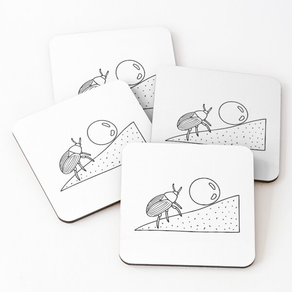 Item preview, Dung beetle rolling a small ball up a sandy slope designed and sold by rasagamastore.