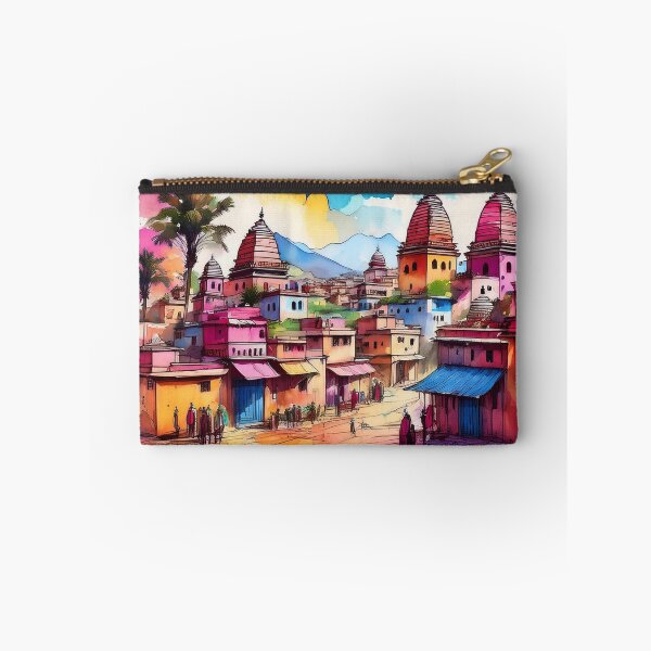 Item preview, Colourful Temple Townscape - Watercolour Artwork designed and sold by RaiyaTees.