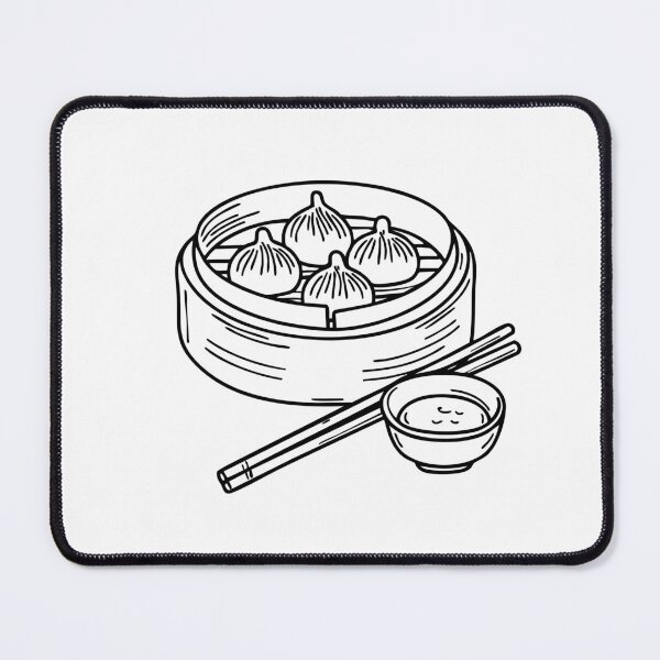 Item preview, Dim sum in a bamboo steamer with chopsticks and dipping sauce designed and sold by rasagamastore.