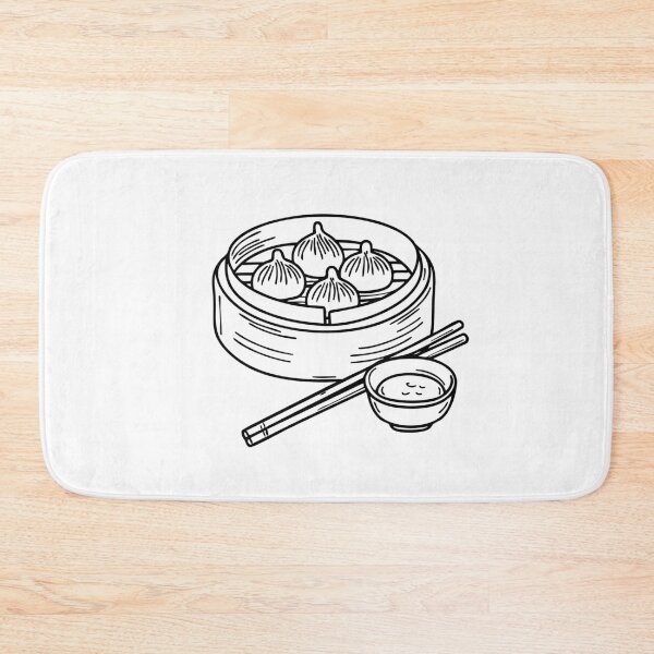 Item preview, Dim sum in a bamboo steamer with chopsticks and dipping sauce designed and sold by rasagamastore.