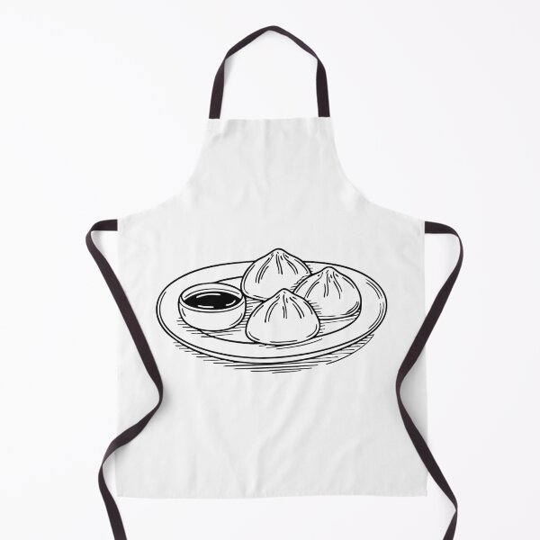 Item preview, Dumplings served on a plate alongside a small bowl of soy sauce designed and sold by rasagamastore.