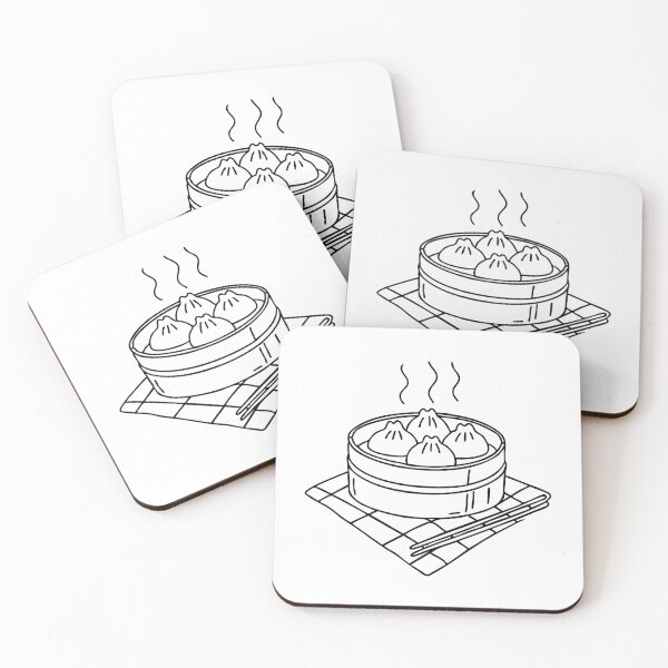 Item preview, Steaming dumplings in a bamboo basket with chopsticks on the side designed and sold by rasagamastore.