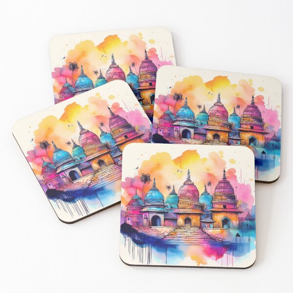 Item preview, Colourful Temple Architecture - Watercolour Art designed and sold by RaiyaTees.