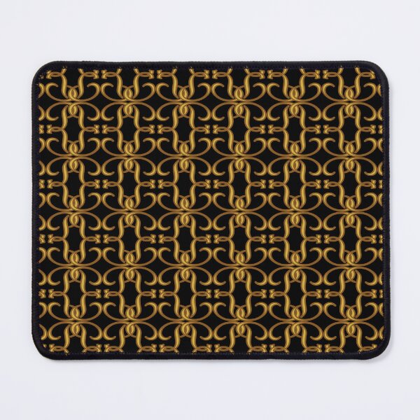 Item preview, Yellow Gold drawing flower as repeat pattern on black background, vector, replete pattern image designed for fabric printing grid block designed and sold by pipikijung.
