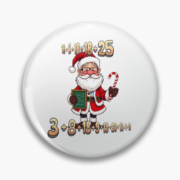 Item preview, Math Santa sends a message to Mathematicians, quizzers and codebreakers designed and sold by BlackCoralArt.