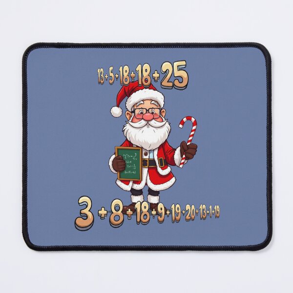 Item preview, Math Santa sends a message to Mathematicians, quizzers and codebreakers designed and sold by BlackCoralArt.