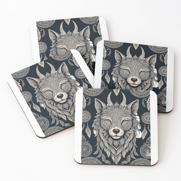 Item preview, Tribal Wolf Mandala | Boho Dreamcatcher Art designed and sold by PRIME4YOU.