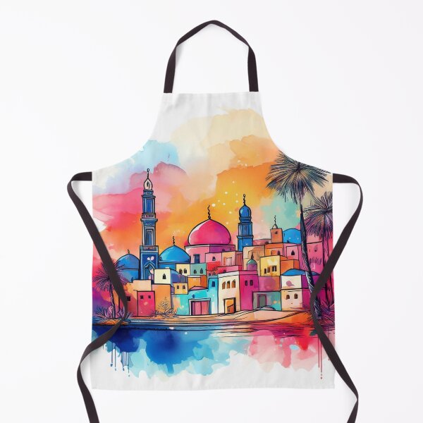 Item preview, Colourful Middle Eastern Cityscape - Watercolour Art designed and sold by RaiyaTees.