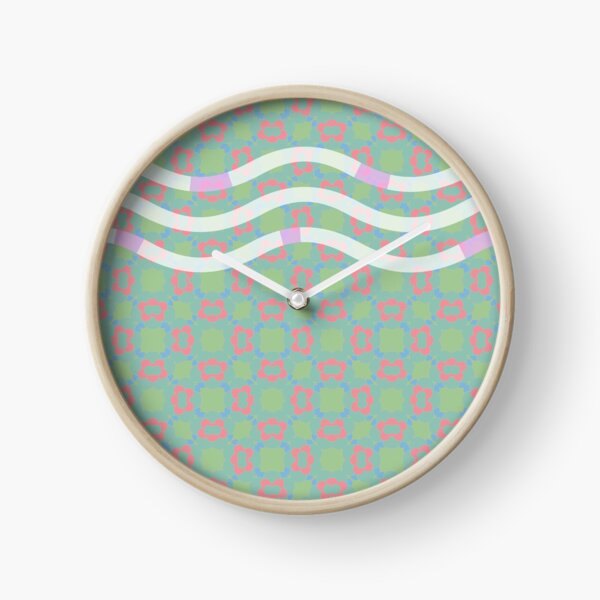Floral pattern green Clock