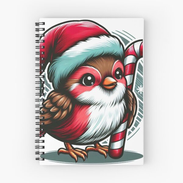 Item preview, bird with Christmas hat and candy cane designed and sold by DesignFreaks7.