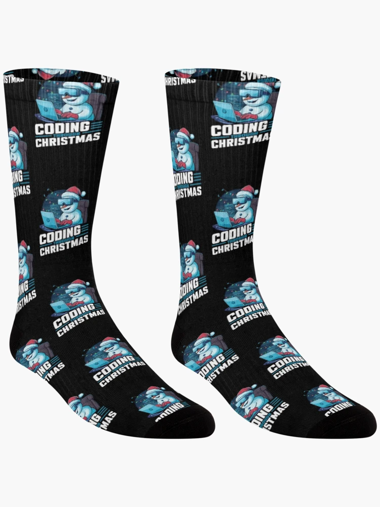 Thumbnail 3 of 5, Socks, Coding Through Christmas designed and sold by CosmicFreedom9.