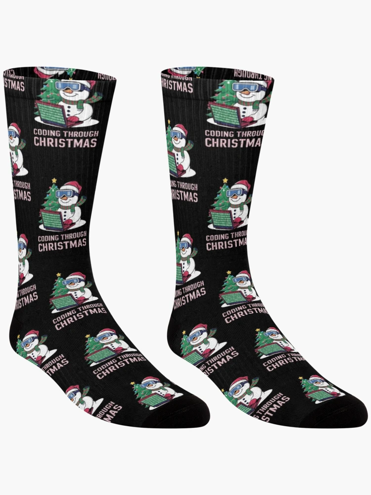 Thumbnail 3 of 5, Socks, Coding Through Christmas designed and sold by CosmicFreedom9.