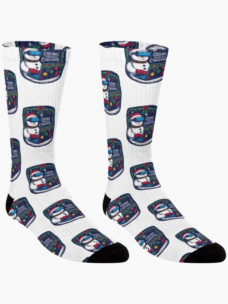 Thumbnail 3 of 5, Socks, Coding Through Christmas designed and sold by CosmicFreedom9.