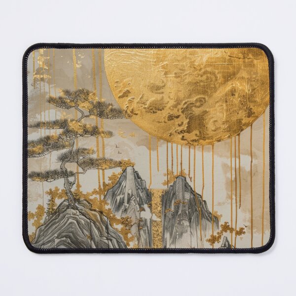 Item preview, Golden Moon Over Dramatic Mountain Silhouettes designed and sold by Piotrek0001.
