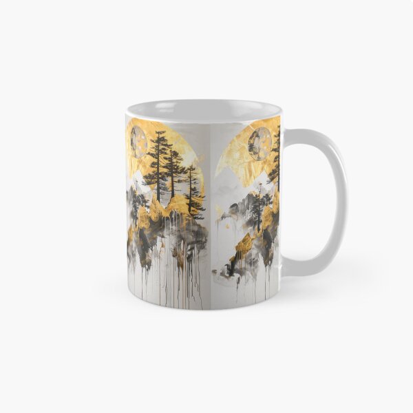 Item preview, Tranquil Mountain View with Golden Accents designed and sold by Piotrek0001.