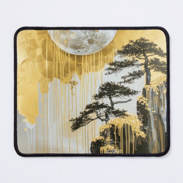 Item preview, Bold Gold Moon Over Simplistic Mountain Scenery designed and sold by Piotrek0001.
