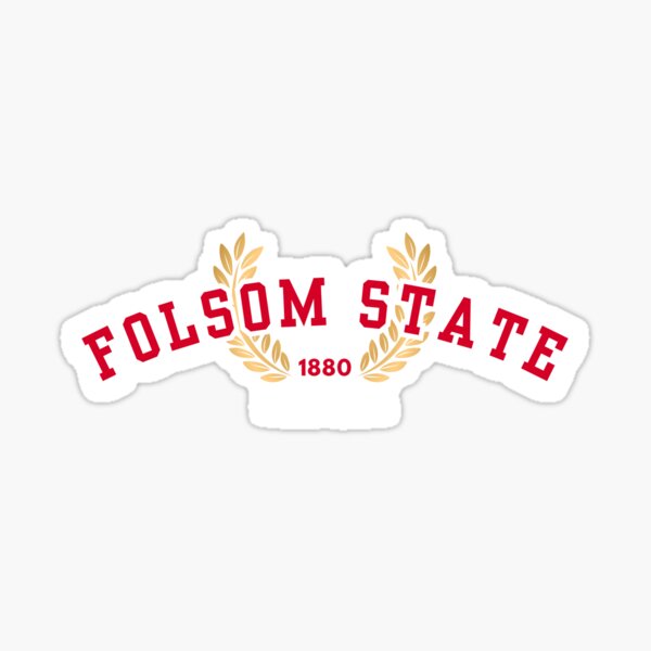 Folsom State Prison University, Red and White Sticker
