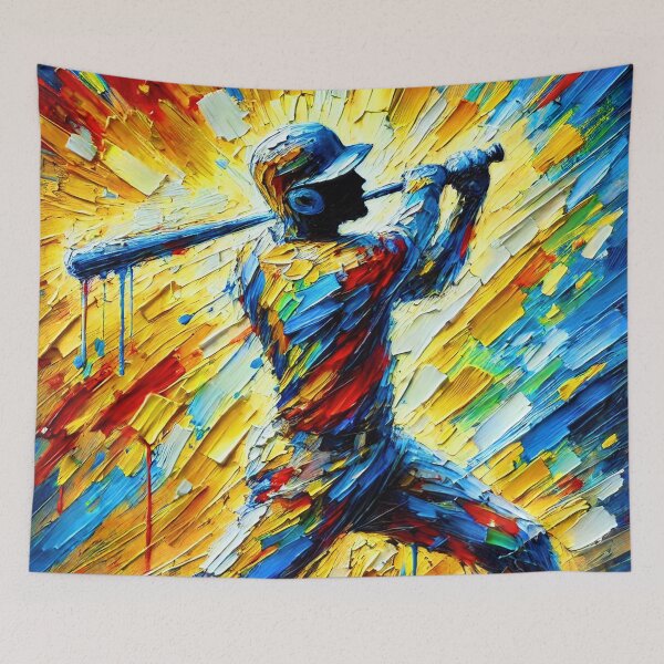 Item preview, Colorful Abstract Baseball Player designed and sold by ChrisButler.